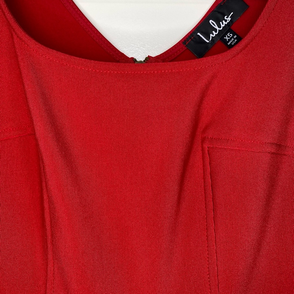 Lulu’s Red Skater Dress with Square Neckline and Scoop Back Size XS - Picture 8 of 13